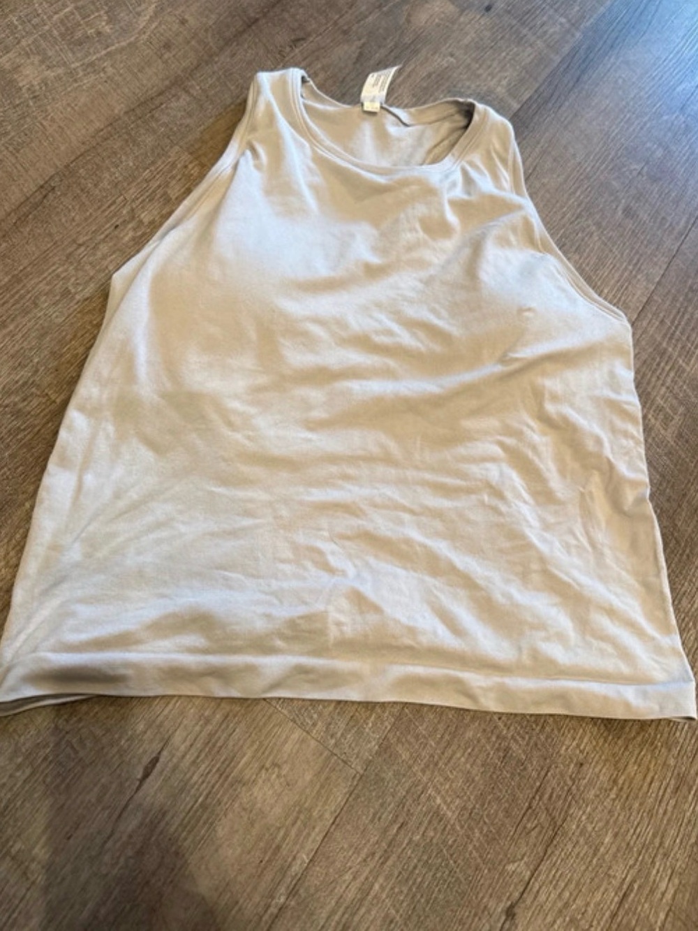 Grey activewear tank with built in bra